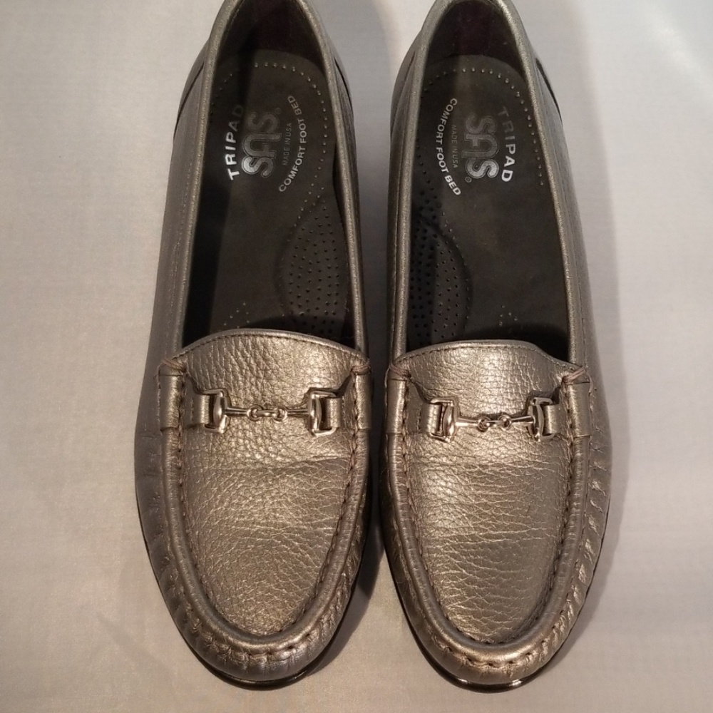 SAS women's silver loafers